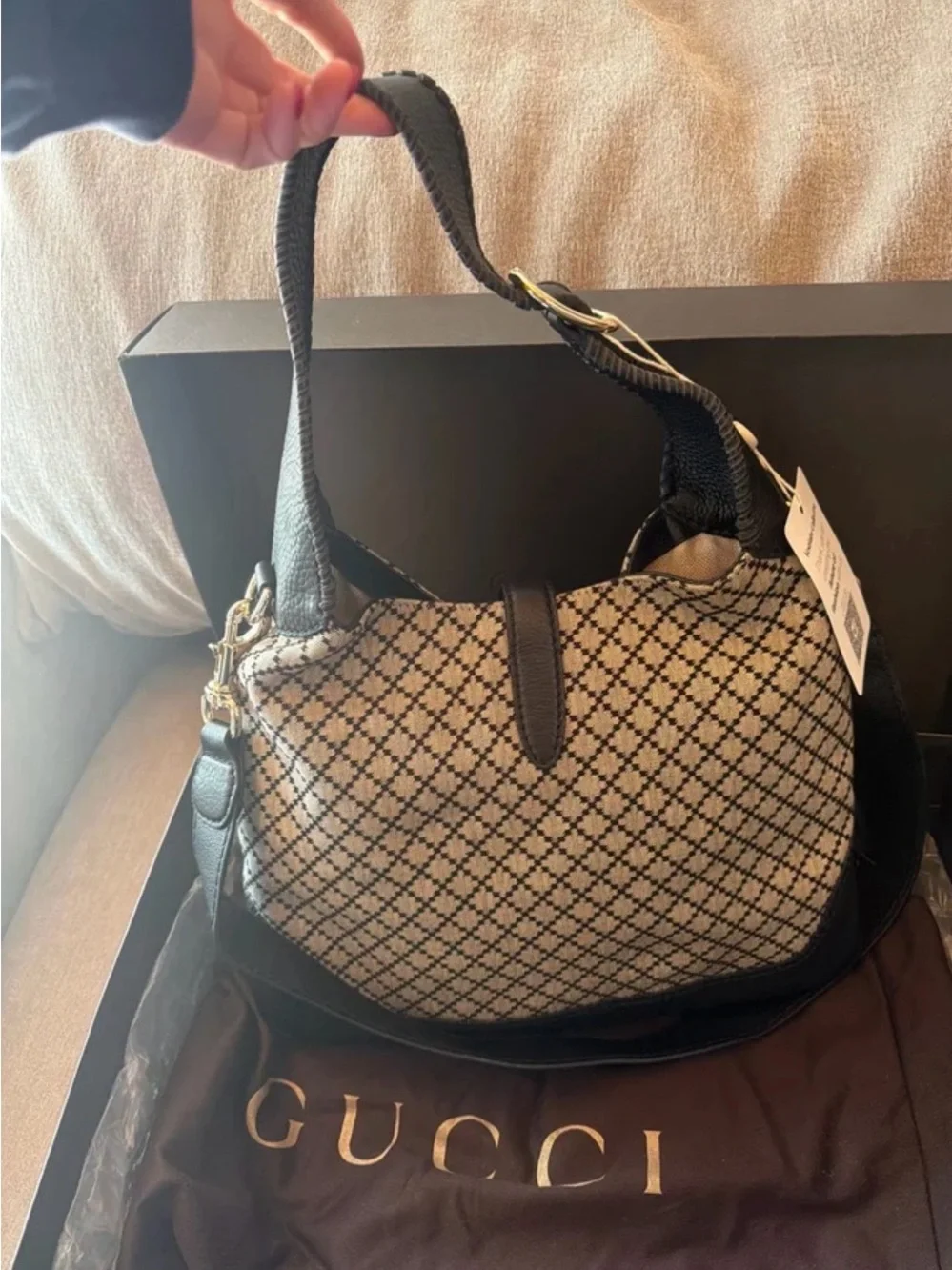 GUCCI Jackie Diamante canvas bag - Picture 6 of 14